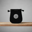 Velvet pouch with Pentagram symbol embroidery for storing crystals, tarot cards, and small ritual items