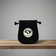 Velvet pouch with Pisces zodiac symbol embroidery for storing crystals, tarot cards, and small ritual items