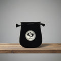 Velvet pouch with Pisces zodiac symbol embroidery for storing crystals, tarot cards, and small ritual items