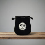 Velvet pouch with Pisces zodiac symbol embroidery for storing crystals, tarot cards, and small ritual items
