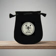 Velvet pouch with Scorpio zodiac symbol embroidery for storing crystals, tarot cards, and small ritual items