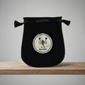 Velvet pouch with Scorpio zodiac symbol embroidery for storing crystals, tarot cards, and small ritual items