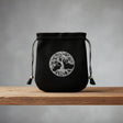 Velvet pouch with Tree of Life symbol embroidery for storing crystals, tarot cards, and small ritual items