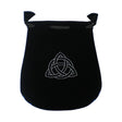 Velvet pouch with Triquetra symbol embroidery for storing crystals, tarot cards, and small ritual items