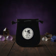 Velvet pouch with Virgo zodiac symbol embroidery for storing crystals, tarot cards, and small ritual items
