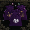 Velvet tarot storage drawstring bag for organizing tarot cards, oracle decks, and spiritual tools.