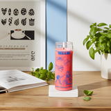 VEN A MI-COME TO ME pink love candle in glass jar for attraction rituals, relationship intention setting, and romantic altar use.