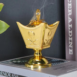 Vintage Arabian Golden Metal incense burner for burning incense during prayer, meditation, and home fragrance use.