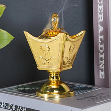 Vintage Arabian Golden Metal incense burner for burning incense during prayer, meditation, and home fragrance use.