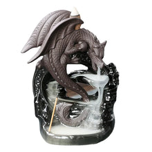 Vintage Dragon Backflow Incense Burner with mystical smoke effect for meditation and relaxation.