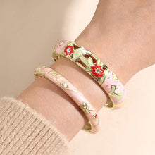 FTCY vintage flower cloisonne bangles jewelry bracelets for elegant wrist styling, festive dressing, and daily accessory use.