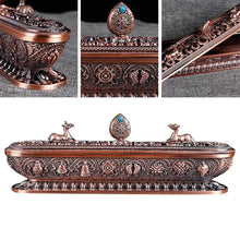 Vintage inspired Tibetan incense burner for burning incense during yoga, mindfulness, and ceremonial practice.