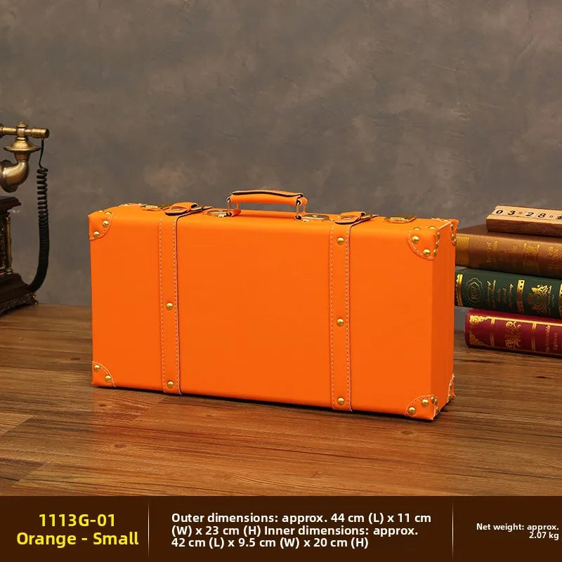 Vintage look handheld wood storage case for carrying office supplies, bathroom accessories, and daily-use items.