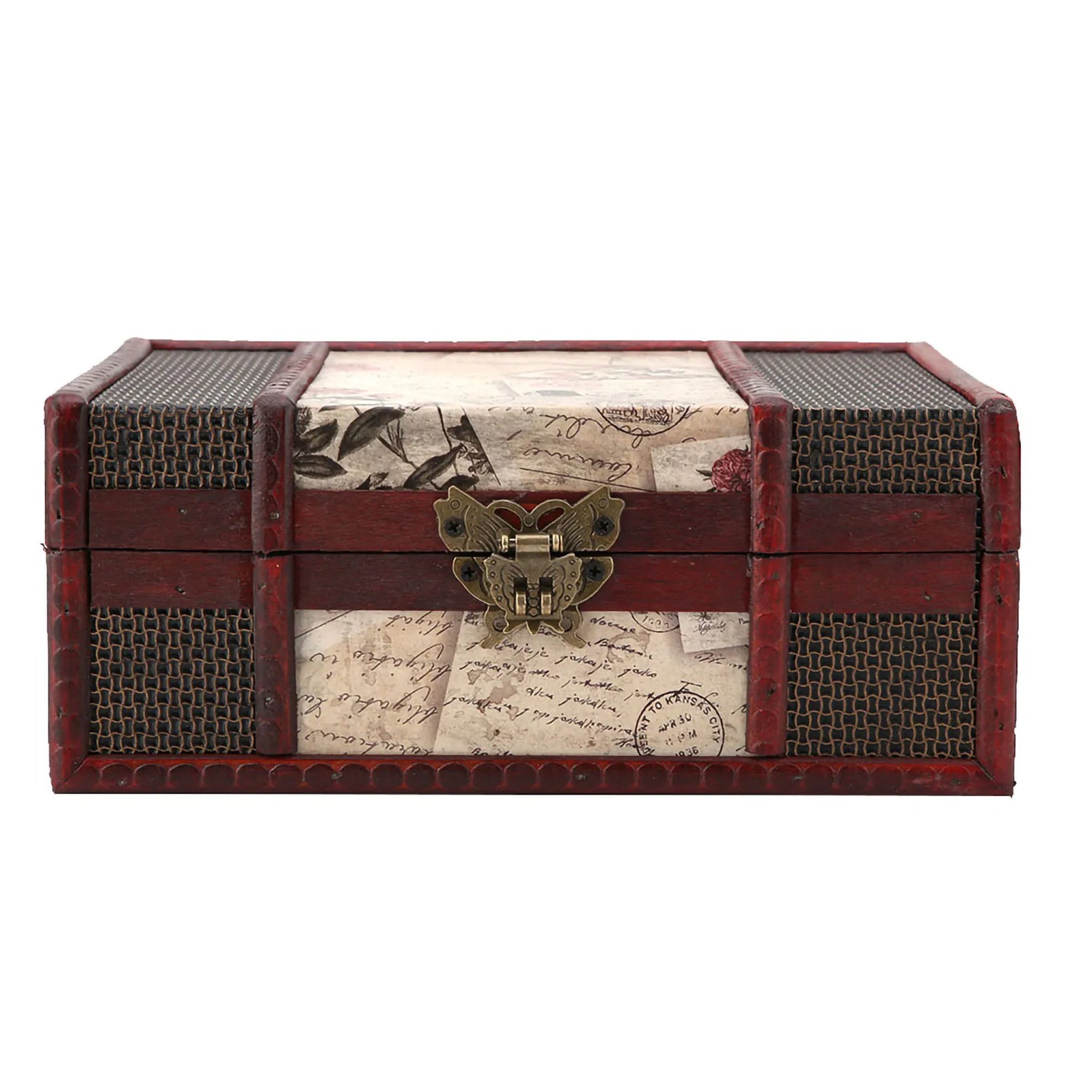 Vintage oriental wood jewelry box for storing fine jewelry, small treasures, and collectible items.