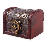 Vintage ornamental wooden jewelry box handmade for keeping jewelry collections, heirloom items, and small valuables secure.