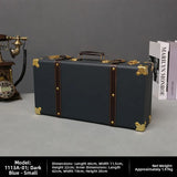 Vintage retro wooden organizer caddy for arranging desk accessories, beauty tools, and household storage items.