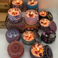 Vintage soy wax scented candle jars for home fragrance, relaxation, and decorative ambiance.