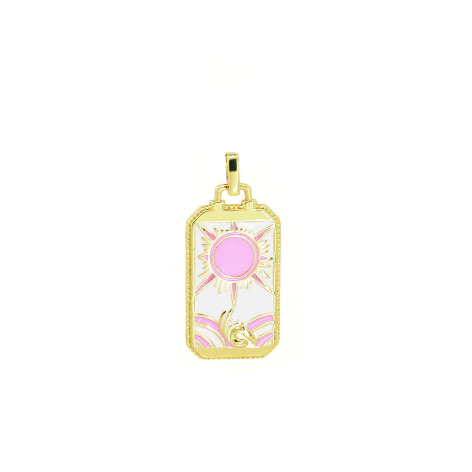 Vintage style enamel tarot card pendant for gothic fashion, symbolic jewelry use, and collector-inspired styling.