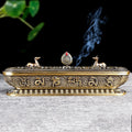 Vintage Tibetan alloy incense burner for holding incense during meditation, prayer, and spiritual rituals.