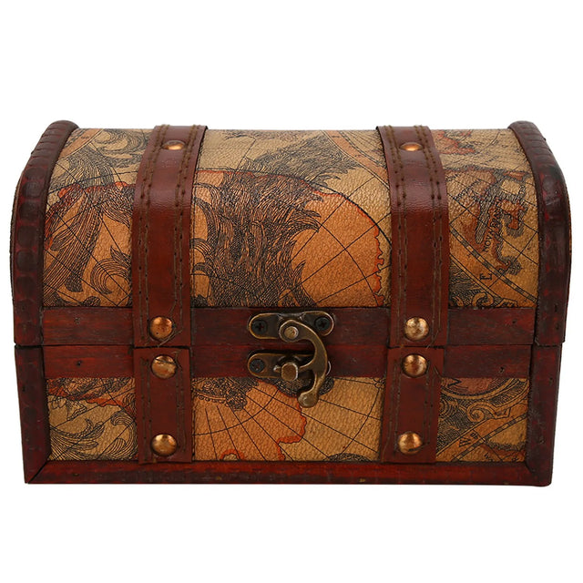 Vintage wooden jewelry box for storing rings, earrings, necklaces, and daily jewelry organization.