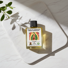 Virgen De Guadalupe Wish Oil bottle for prayer, spiritual anointing, and devotional ritual use.