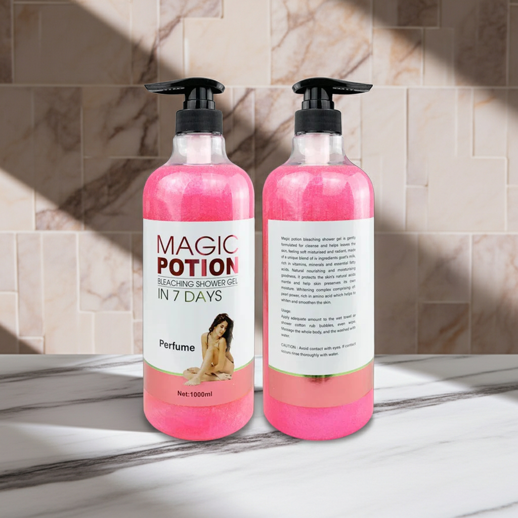 Vitamin C AHA Body Lotion & Shower Gel bottle for body renewal support, skin smoothing, and routine shower care.