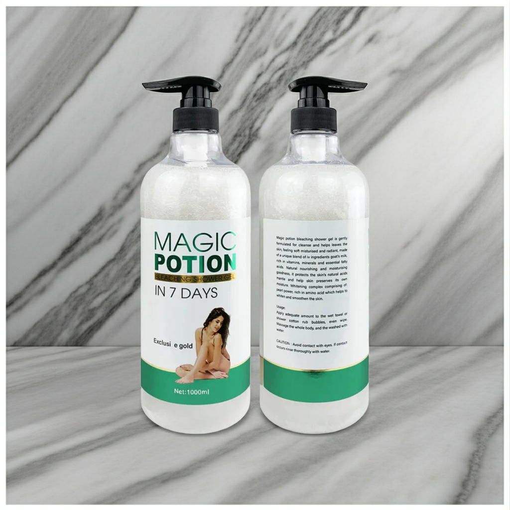 Vitamin C AHA Body Lotion & Shower Gel bottle for glow-boosting body care, exfoliating cleansing, and daily moisturizing use.