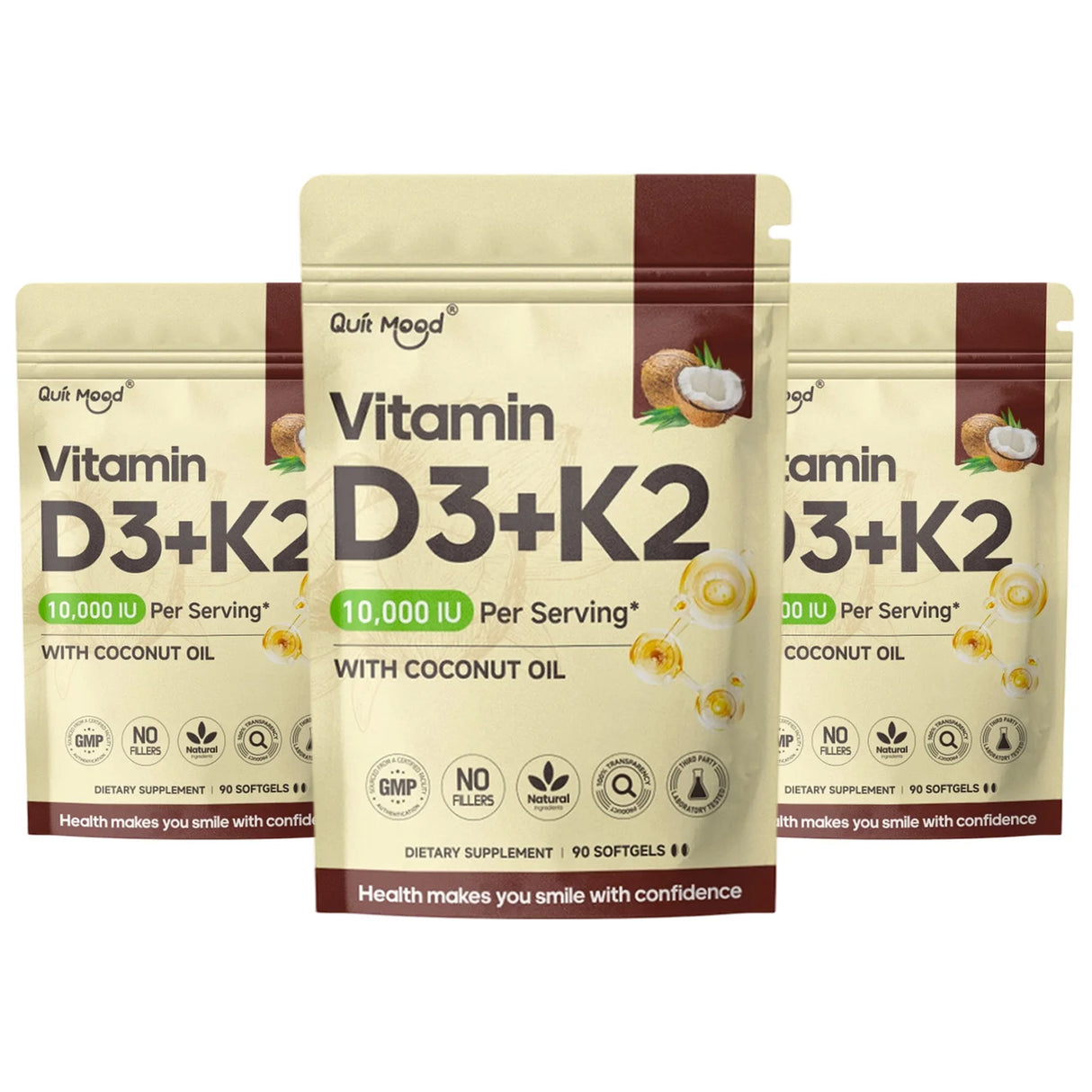 Vitamin D3K2 soft capsule vitamins for supporting calcium absorption and regular dietary supplementation.