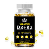 SNGHWE Vitamin D3 K2 capsules for daily wellness, calcium support, and bone health maintenance.