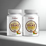 Pslalae Vitamin D3 + K2 softgels coconut oil formula bottle for immune support and daily vitamin supplementation.