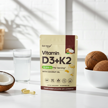 Vitamin D3K2 soft capsules dietary supplement for daily bone support, calcium absorption, and immune health.
