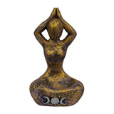 Volcanic Stone Statue Triple Moon Yoga Goddess figurine for altar decor, meditation spaces, and spiritual practice.