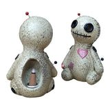 Voodoo Doll cone incense burner for burning incense cones during ritual and altar use, detail view