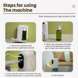Wall-mounted essential oil Bluetooth diffuser for convenient fragrance control, aromatherapy sessions, and room scenting.