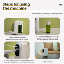 Wall-mounted essential oil Bluetooth diffuser for convenient fragrance control, aromatherapy sessions, and room scenting.
