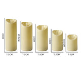 Warm glow USB-C LED pillar candle for relaxing bedroom lighting, shelf decor, and evening ambiance.