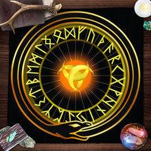Magic Runes altar cloth washable table cloth for ritual setups, divination practice, and spiritual home decor.