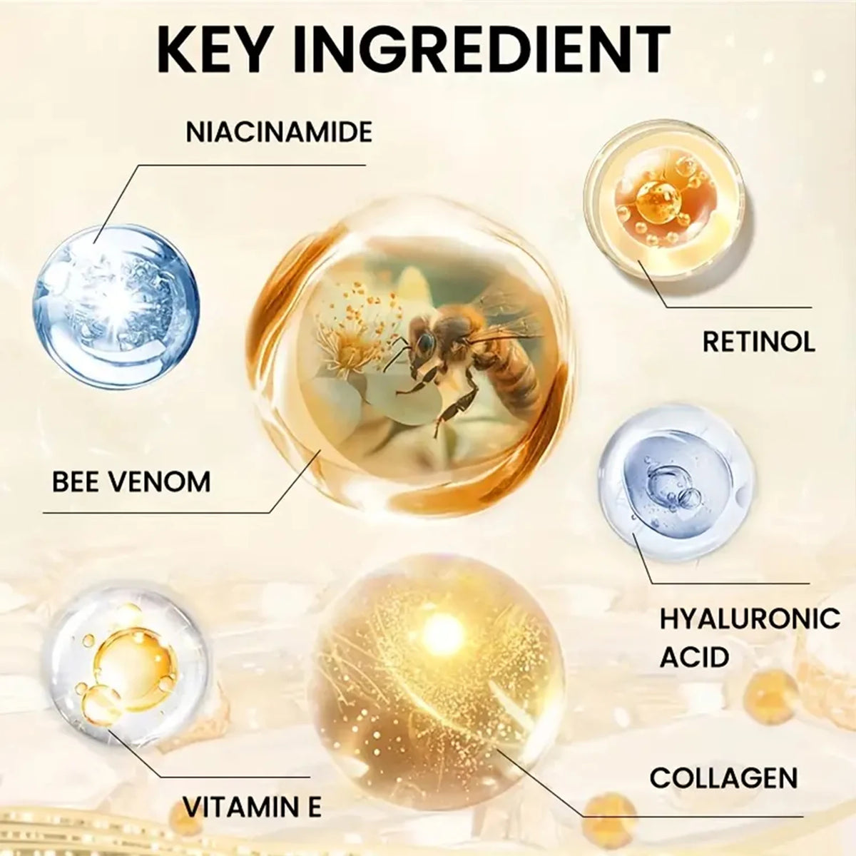 Water Ice Levin alcohol-free Bee Venom face lift cream for gentle skin firming, facial smoothing, and use on all skin types.