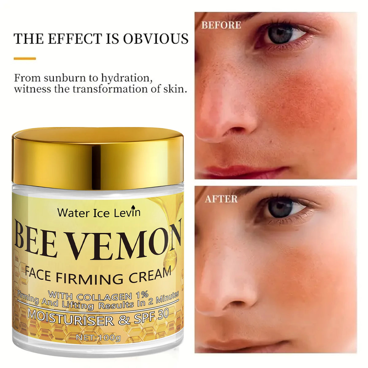 Water Ice Levin Bee Venom collagen face cream moisturizer for skin firming, hydration, and everyday facial care.