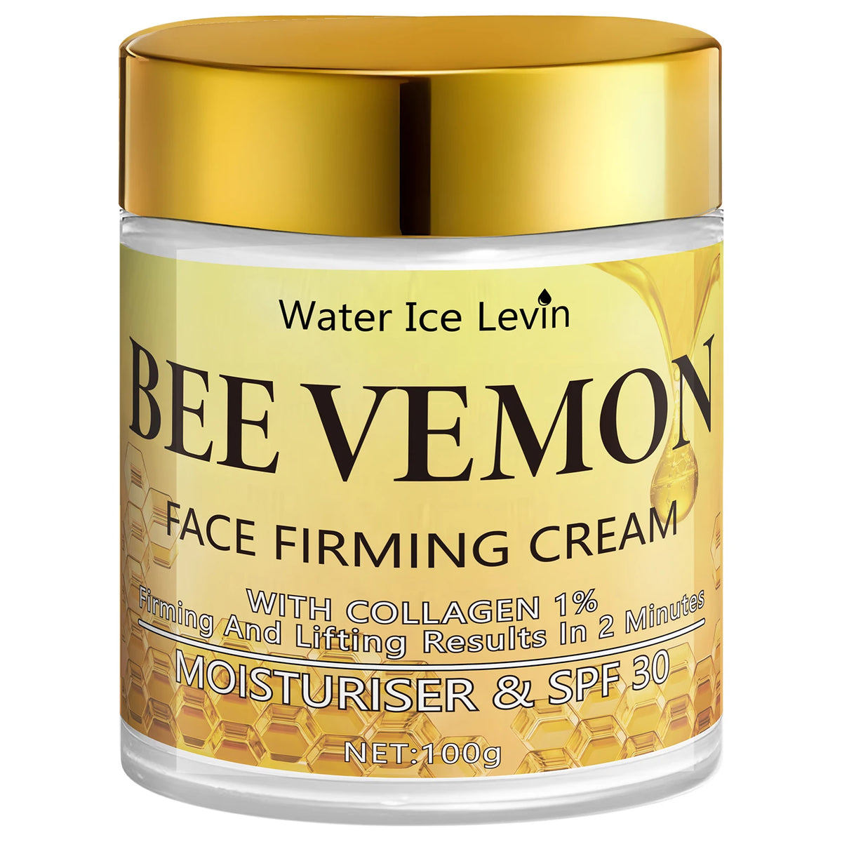 Water Ice Levin Bee Venom daily face cream with SPF30 for hydration, skin firming, and daily UV protection.