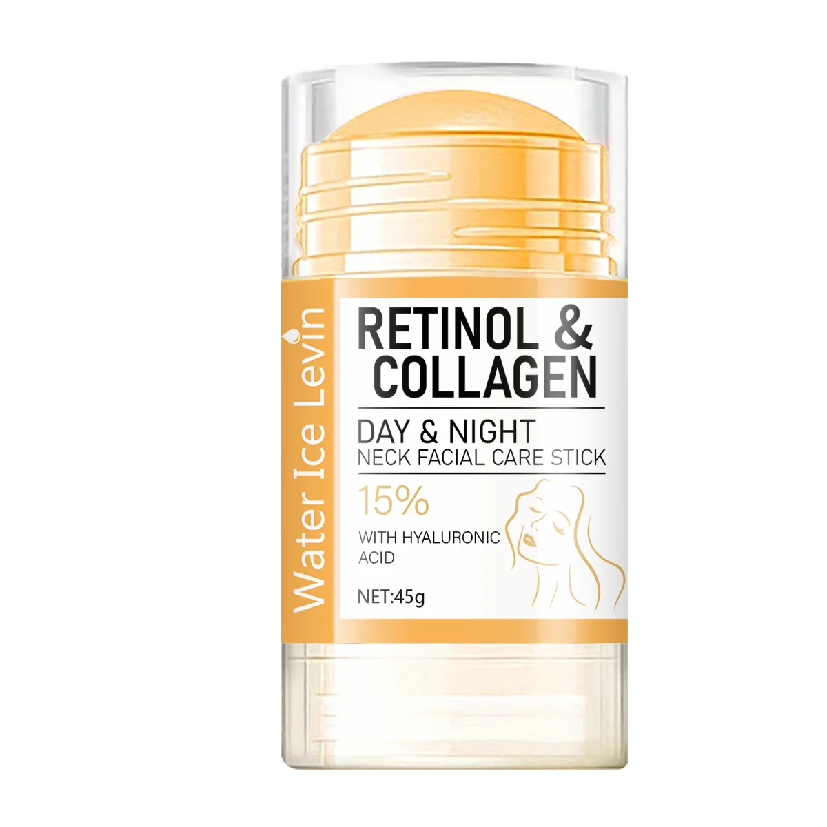 Water Ice Levin Retinol and Collagen skin cream for facial and neck use to hydrate, firm, and brighten skin texture.