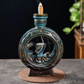 Waterfall Design Backflow Cone Burner ceramic incense holder for backflow cone incense burning, meditation, and home relaxation.