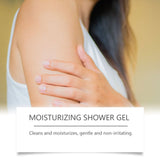 Person applying West&Month Hydrating Shower Gel 100ml to arm showing gentle daily cleansing routine.