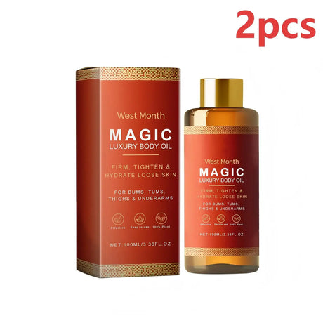 West Month Magic Luxury Body Oil for moisturizing dry skin, enhancing glow, and regular body care.