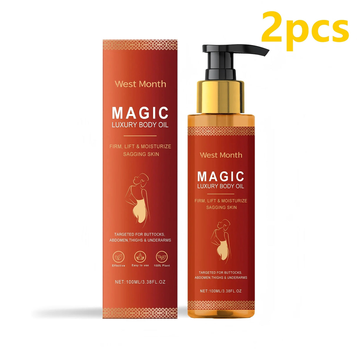West Month Magic premium body oil for moisturizing the skin, supporting softness, and daily body use.