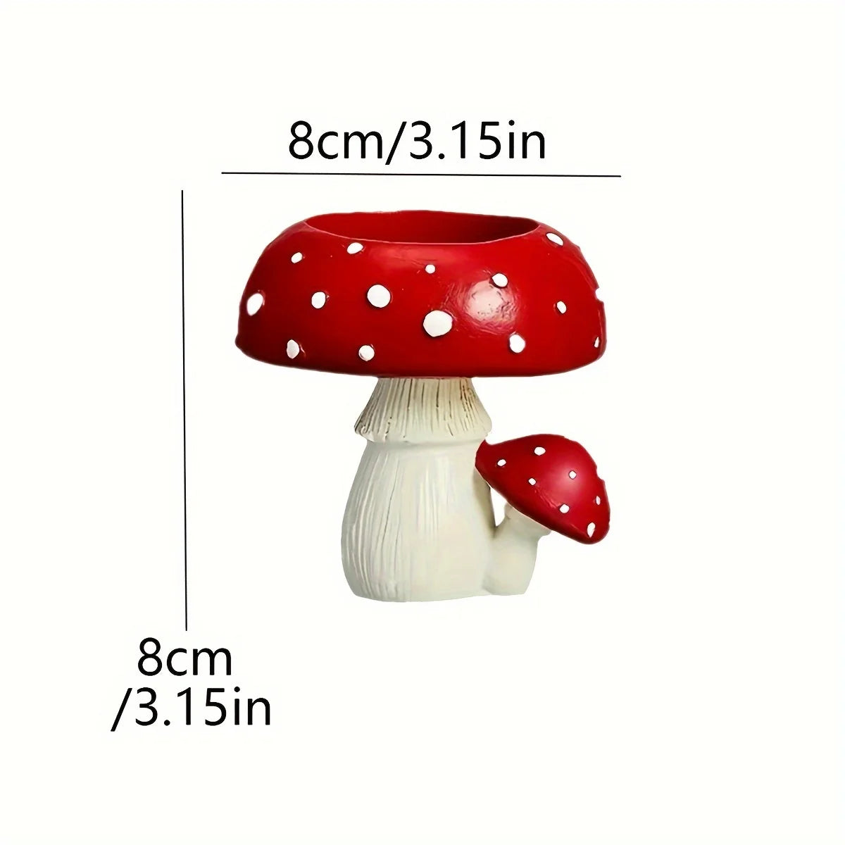 Whimsical mushroom resin candle holder for holding candles, fantasy-inspired decorating, and charming shelf accents.