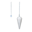 White agate 6-sided faceted pendulum on a 9-inch chain for dowsing