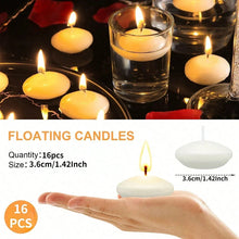 White floating disc candles for floral arrangements, event centerpieces, and elegant water decor.