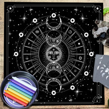 White Moon Tarot spread cloth for laying out tarot cards, intuitive readings, and spiritual work.