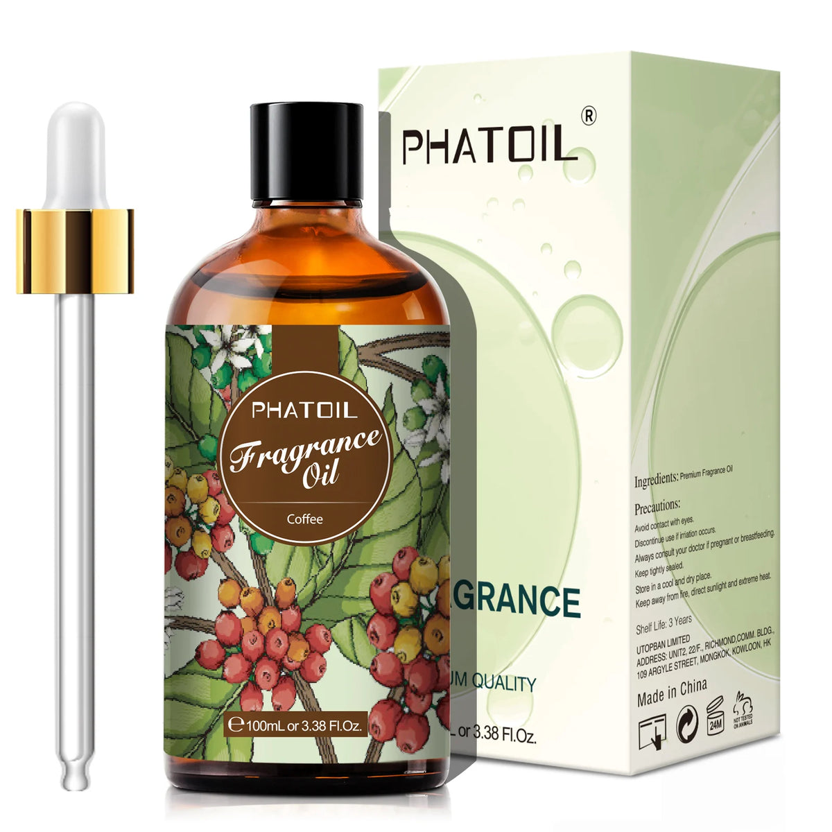 PHATOIL White Musk fragrance oil bottle for scented candle use, soap making, and home fragrance projects.